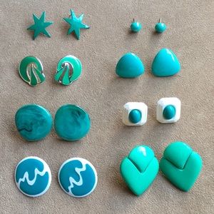 Vintage Earrings in Shades of Green